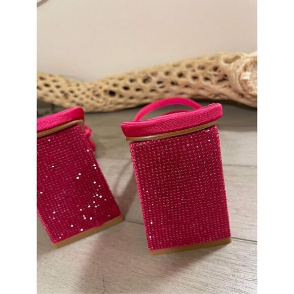 New Billini Pink Glitter Heels Size 7 - Picture 9 of 12